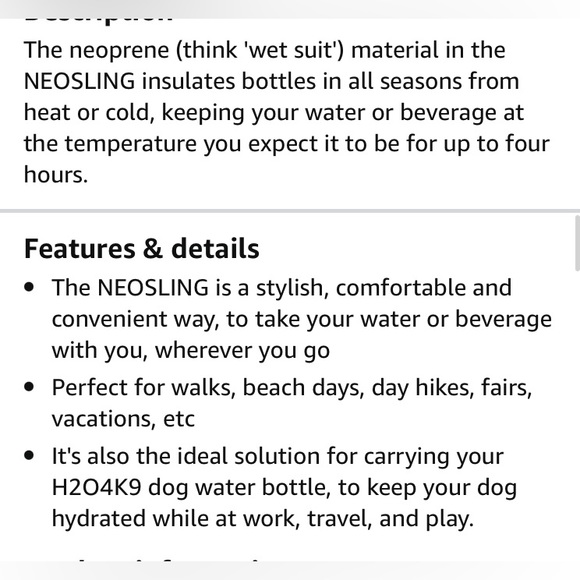 Neosling water bottle holder Pink crossbody sling carrier Dog Walking Outdoor - Picture 11 of 12